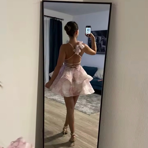 Spring like Zimmermann Floral Pink Ruffle Dress - Picture 5 of 5